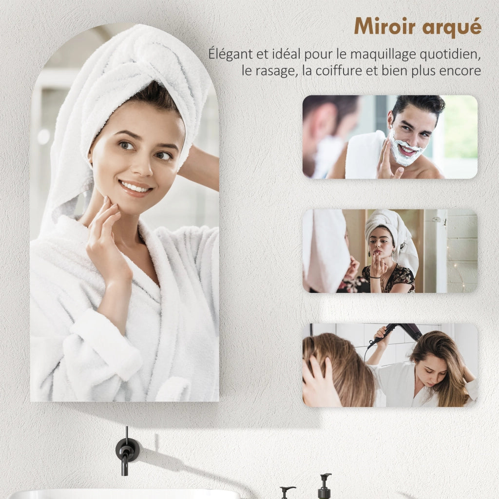 Armadietto a specchio da bagno ¨C Xylo ¨C bianco con ripiani in vetro regolabili