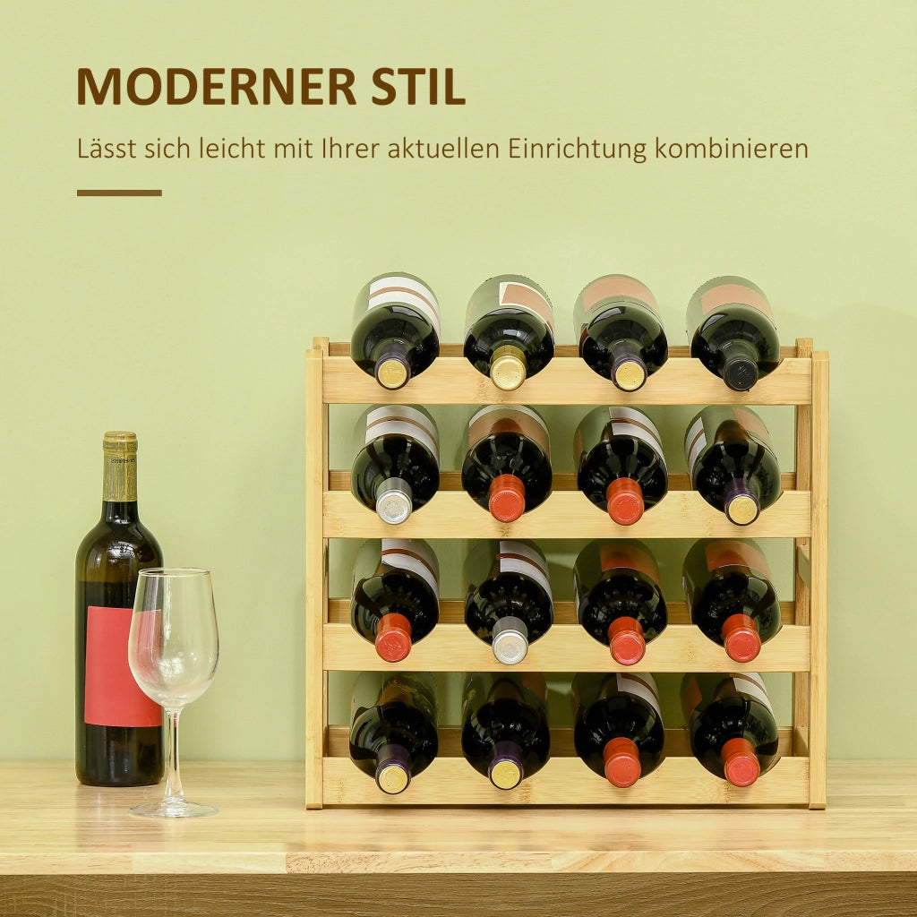 Scaffale per Vino in Bamb¨´ 4 Ripiani ¨C Minimal ¨C 43x23.5x38 Naturale