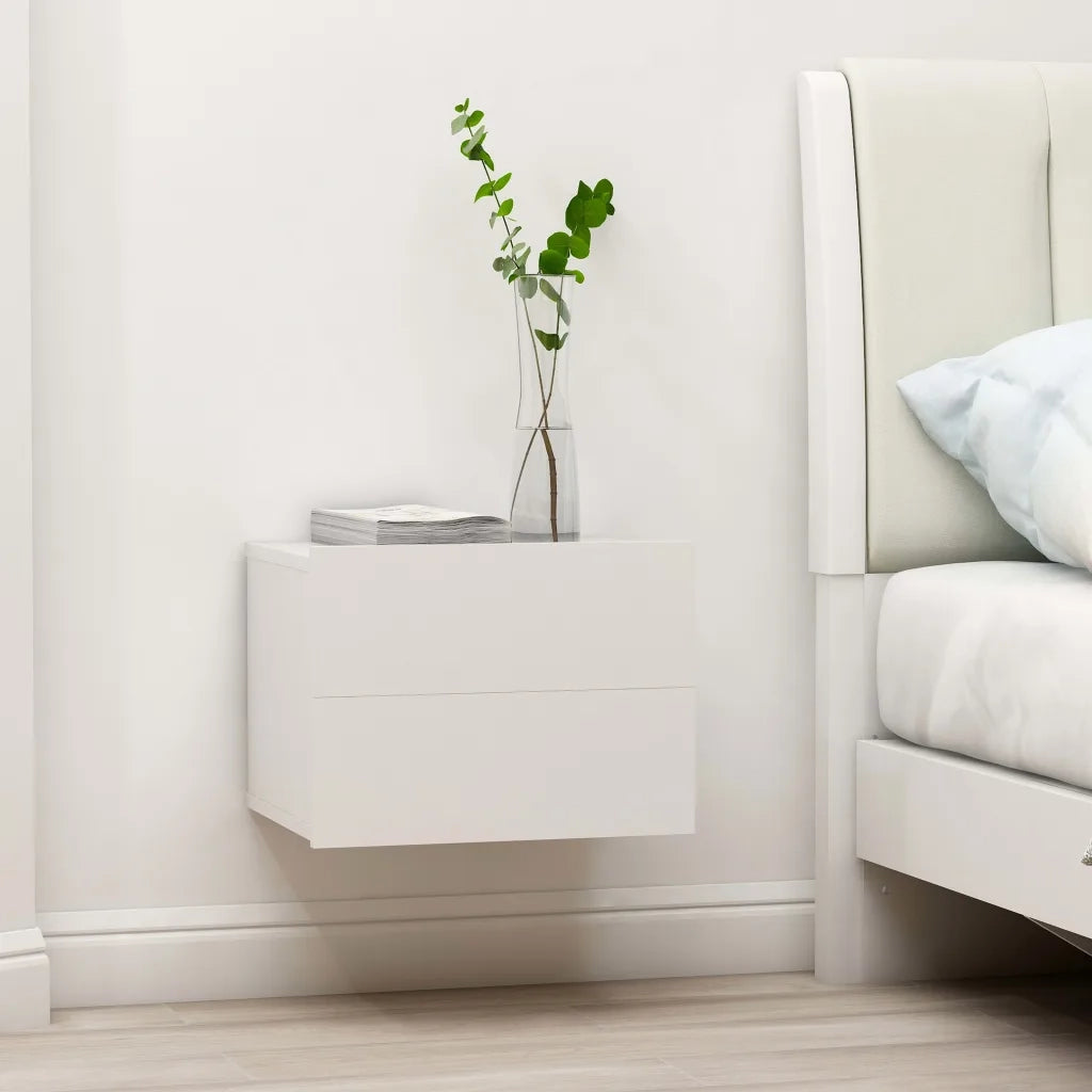Comodini 2 pz Bianchi 40x30x30 cm in Legno Multistrato 801054