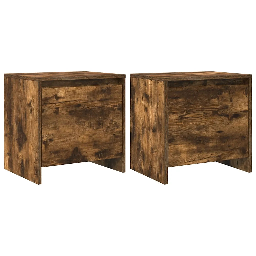 Comodini 2 pz Rovere Fumo 45x34x44,5 cm in Truciolato 813045