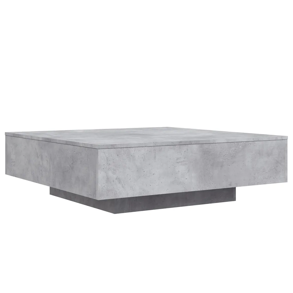 Tavolino Salotto-Tavolino da soggiorno-Tavolo Grigio Cemento 100x100x31 cm Legno Multistrato