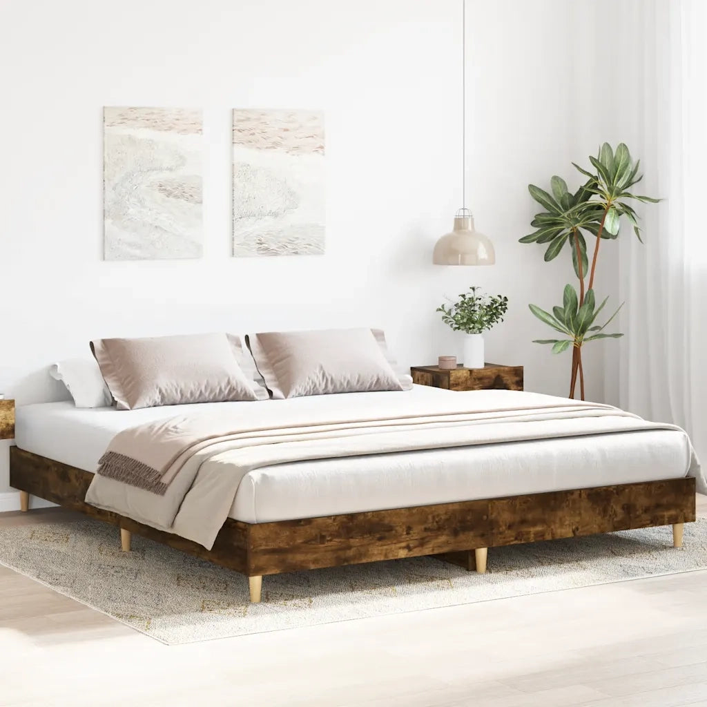 Giroletto senza Materasso-Struttura Letto Rovere Fumo 180x200 cm in Truciolato 512417