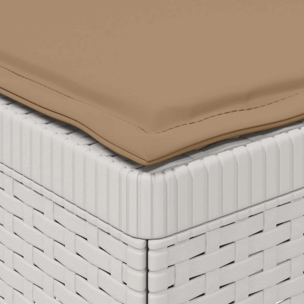 Divano da esterno-Divano da Giardino 3 posti con cuscini in look rattan PP Bianco 755711