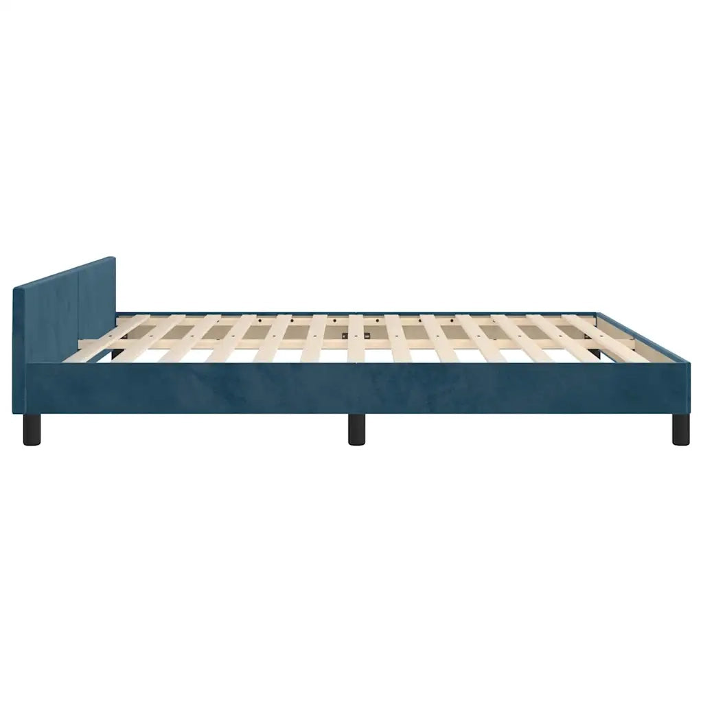 Giroletto senza Materasso-Struttura Letto Blu Scuro 160x200 cm in Velluto 816294