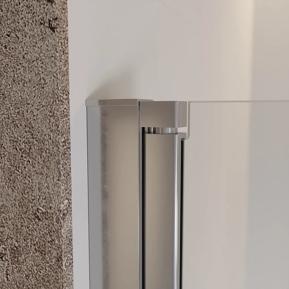 Porta doccia 100cm apertura saloon con profili cromati e vetro da 8mm trasparente h195 | Fiji