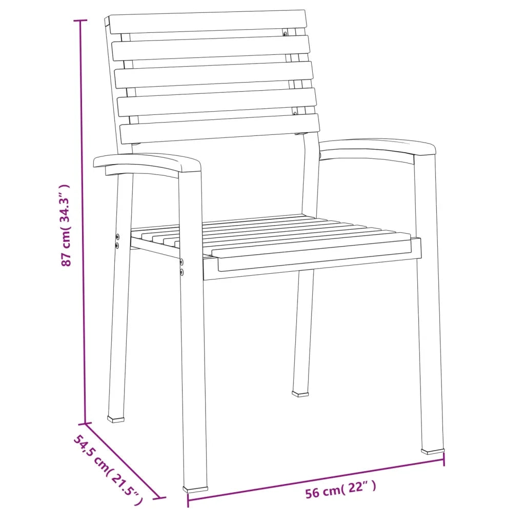 Set Pranzo da Giardino 9 pz Legno Massello di Acacia e Metallo 3155405