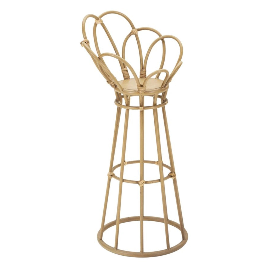 Porta-vaso Panama Tower in ferro e rattan Ø 28x62 cm