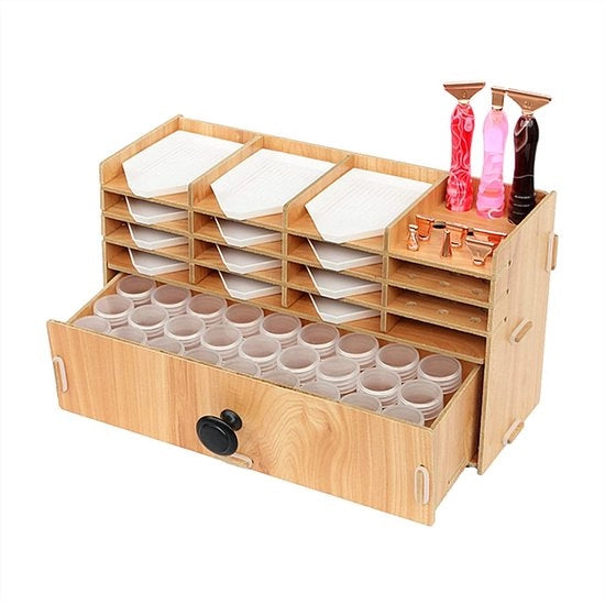 Organizzatore per accessori con coperchio - Scatola per organizzare perle e strass - Scatola per accessori per pittura al diamante - Robusto e stabile - Grande capacità per accessori - Scatola per organizzare accessori