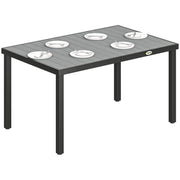 Tavolo da Giardino 6 Posti in Acciaio ¨C Minimal ¨C Grigio 140x90x74 cm