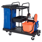 Carrello Pulizie Professionale 3 Ripiani ¨C Minimal ¨C Nero 111x63.3x103 cm