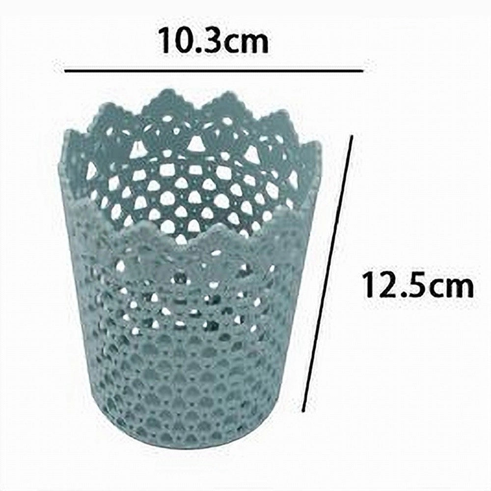 Trade Shop - 3pz Cestino Portaoggetti Organizzatore Casa Cesto In Plastica ø10.3x12.5cm 79476 -