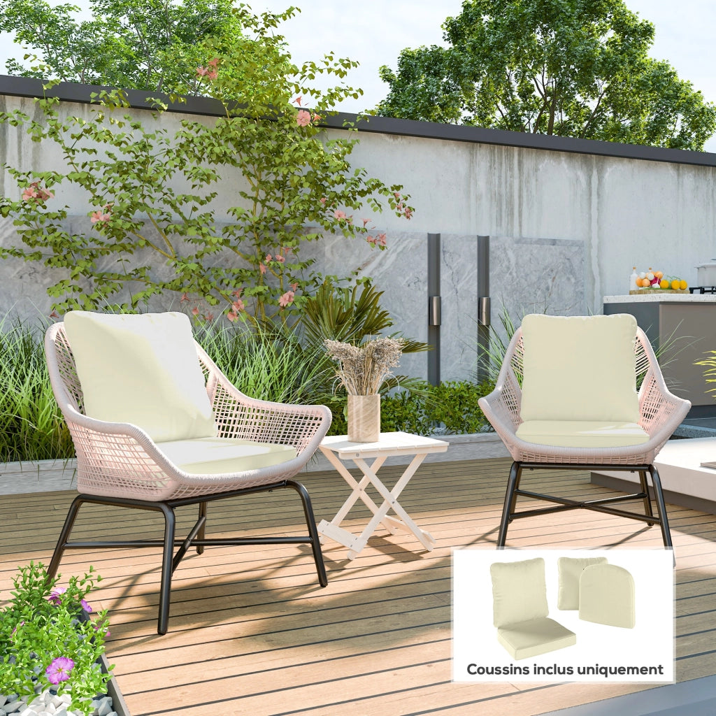 Set 2 cuscini per divano con schienale ¨C Xylo ¨C tessuto crema interno esterno
