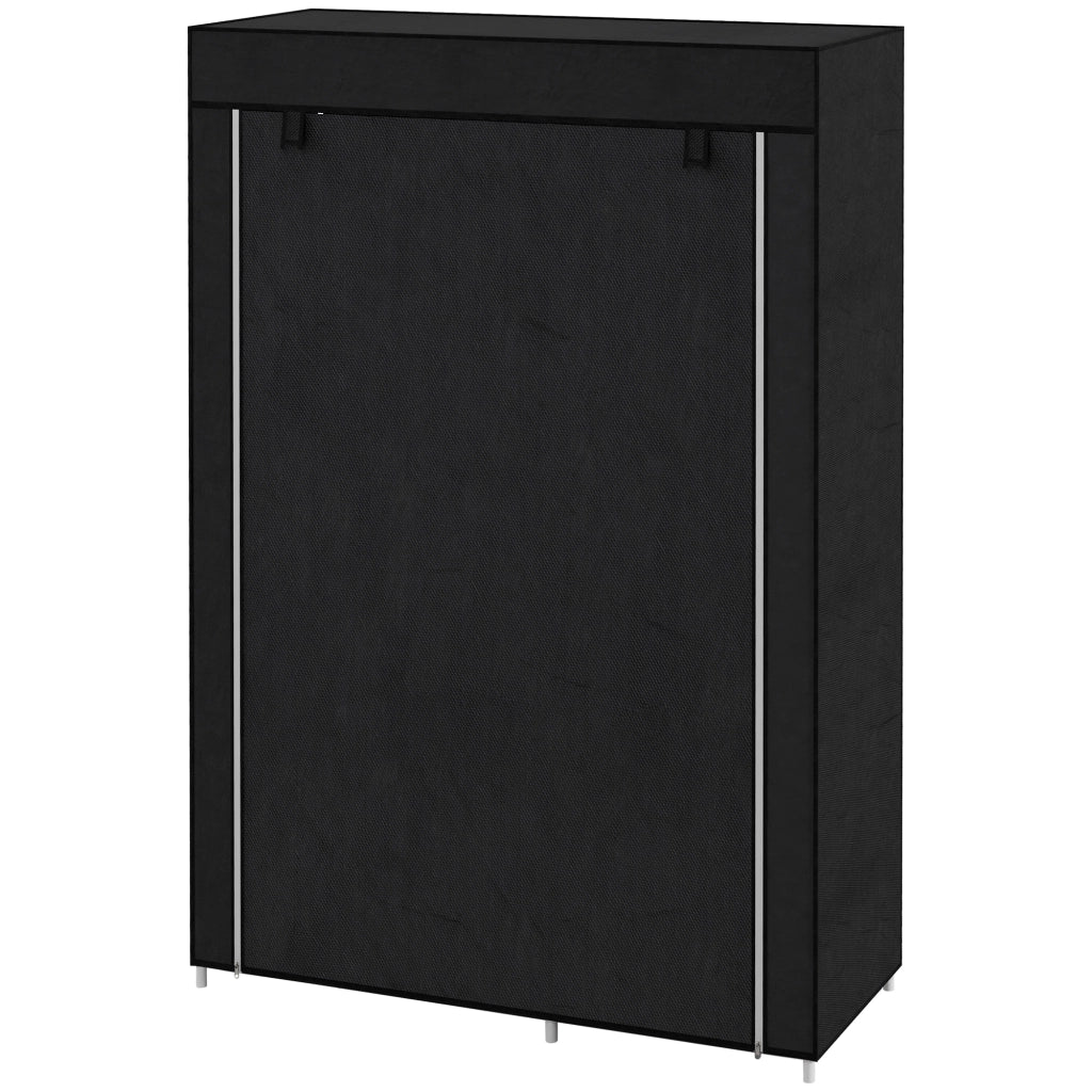 Armadio Tessuto ¨C Minimal ¨C 6 Ripiani, Appendiabiti, Nero