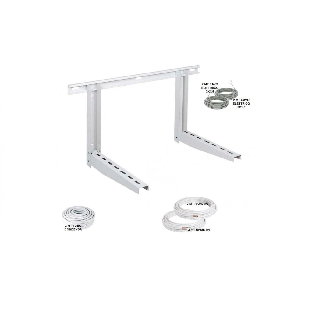 Kit installazione condizionatore climatizzatore monosplit 2m tubo rame 1/4" 3/8