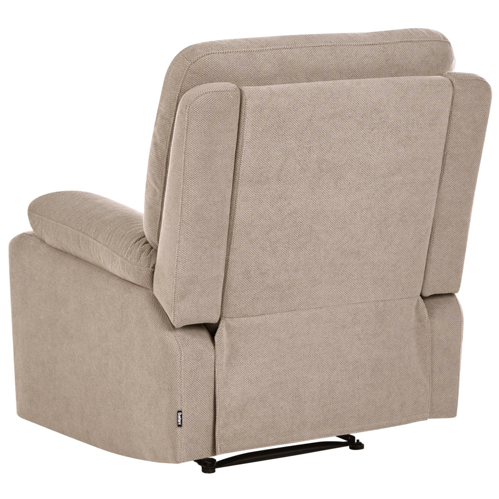 Set da salotto poltrona a 2 posti tortora beige reclinabile con schienale e poggiapiedi regolabili manualmente