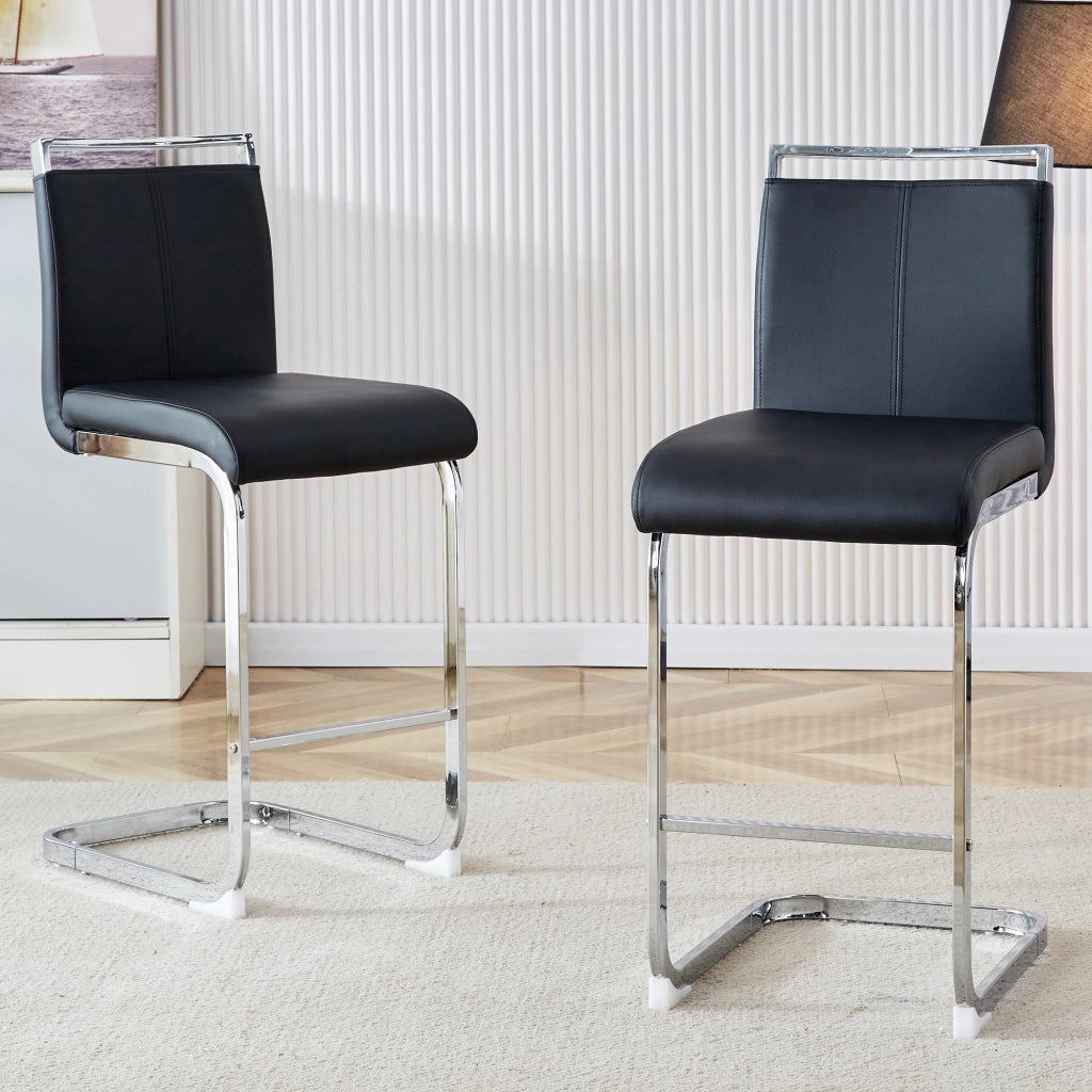 Sgabello da bar set da 2 - PU - Alta qualità - Lusso sobrio - Adatto all'uso in ristoranti, cucine, terrazze, uffici e altri ambienti