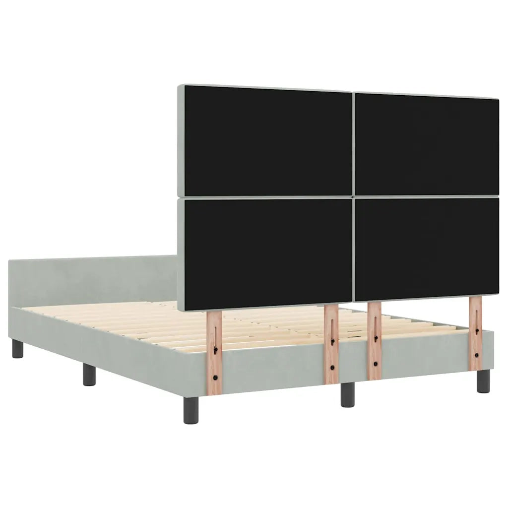 Letto a molle con testiera Grigio chiaro 160 x 200 cm Velluto 3344885