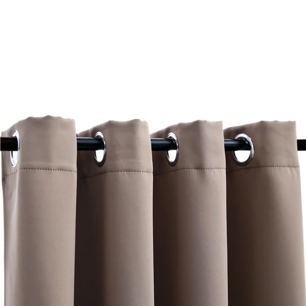 Tende Oscuranti | Tende Blackout con Anelli Metallo 2 pz Grigio Talpa 140x175 cm