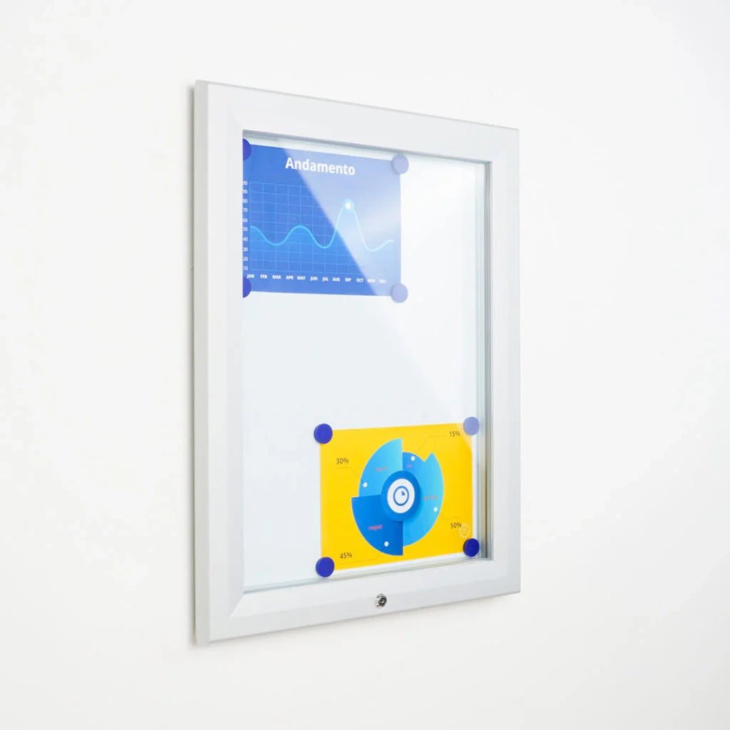 Bacheca per Esterno Certificata IP56 con serratura Grigio RAL 7016 - 21 x A4