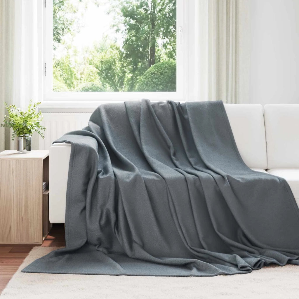 Coperte da Pile 6 pz Grigio scuro 240 x 220 cm Panno