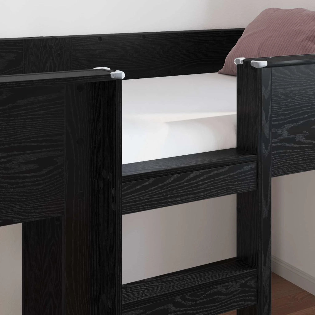 Letto a Castello per Bambini | Letto Infantile | Lettino Rovere Nero 75 x 190 cm