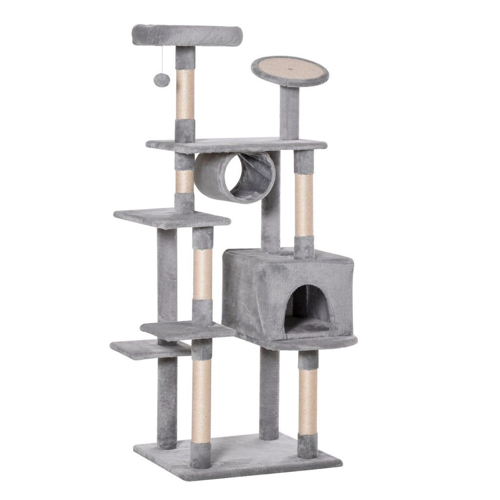 Tiragraffi per Gatti 165cm ¨C Xylo ¨C Colonna con Graffiatoio Trespoli Grigio 60x50x165cm