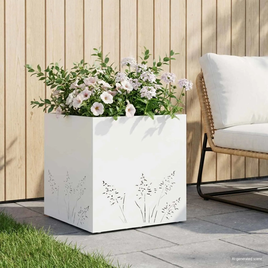 Vaso da giardino Bianco 50 x 50 x 49 cm 8005794