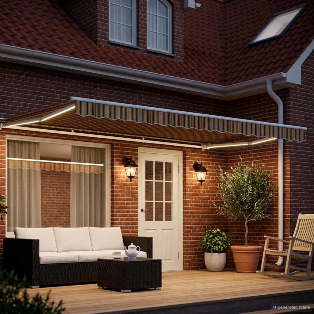 Cornice per Tenda Manuale con LED 4,5 × 3,5 m 3420678