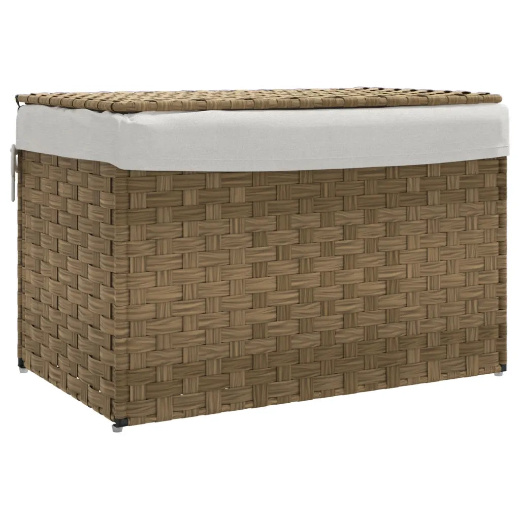 Cesto Portabiancheria con Coperchio 55,5x35x34 cm Polyrattan CFW8118783