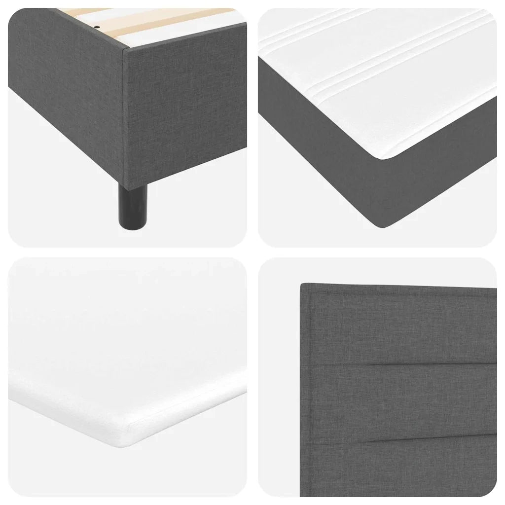 Letto a molle con materasso Grigio scuro 160 x 200 cm Tessuto 3339323