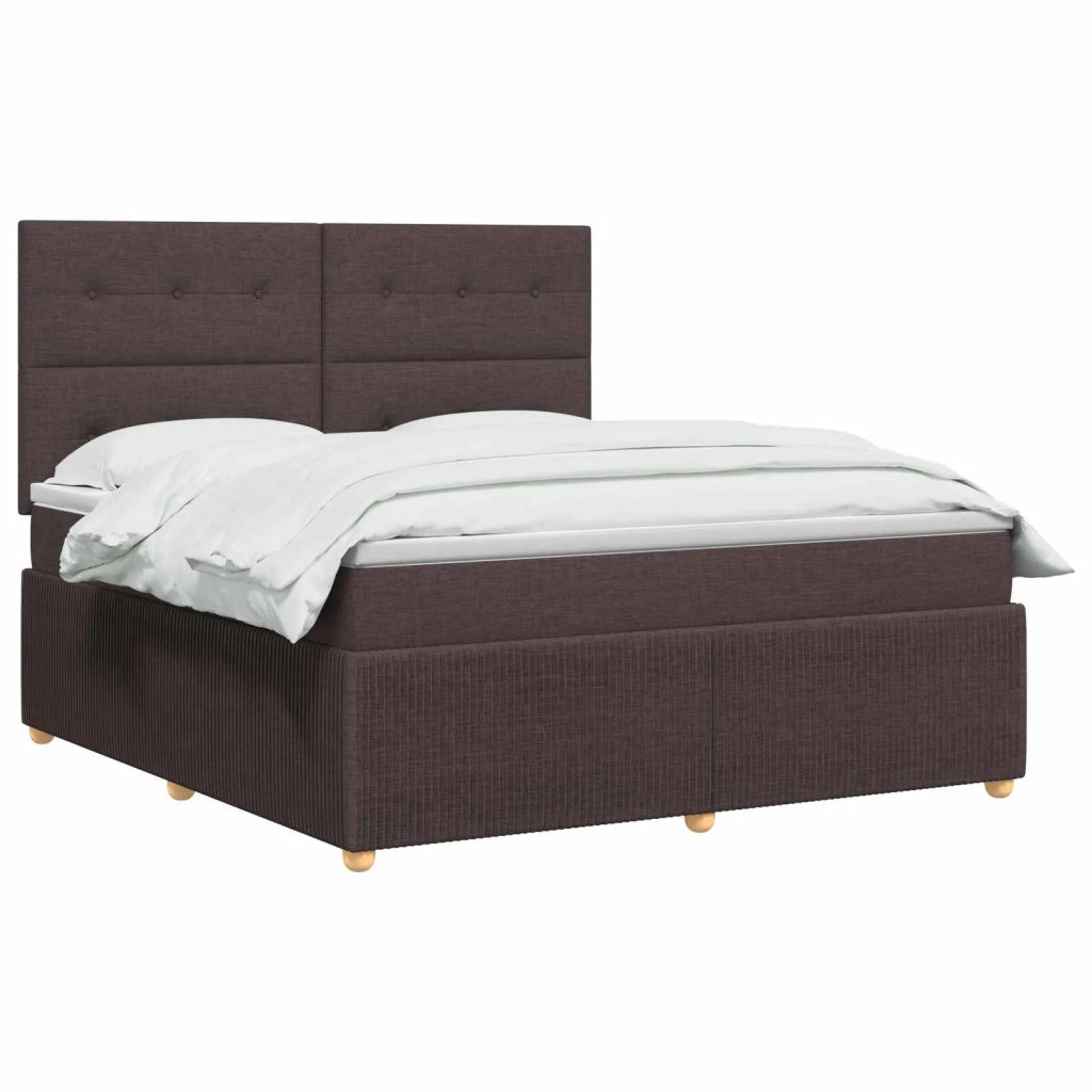 Letto box spring con materasso Marrone Scuro 140 x 190 cm 3454392