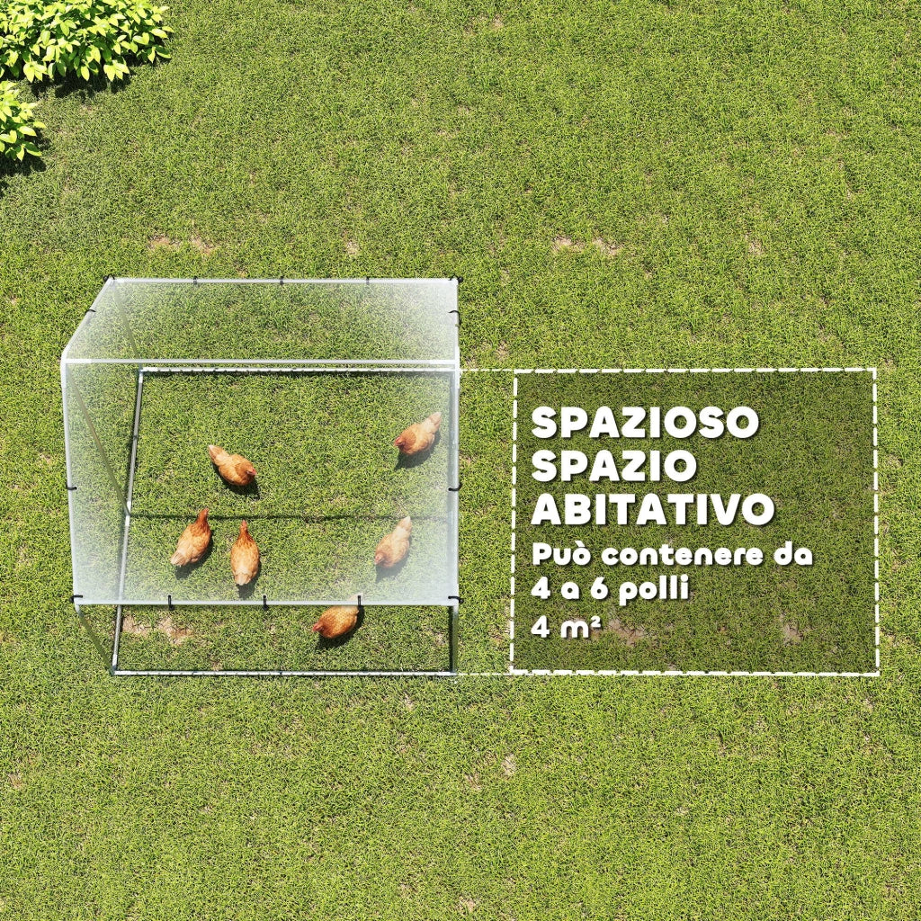 Pollaio per Galline ¨C zephmum ¨C Acciaio Zincato Argento 2x2x2 m