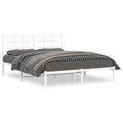 Letto matrimoniale | Letto per adulti | Giroletto con Testiera Metallo Bianco 160x200 cm