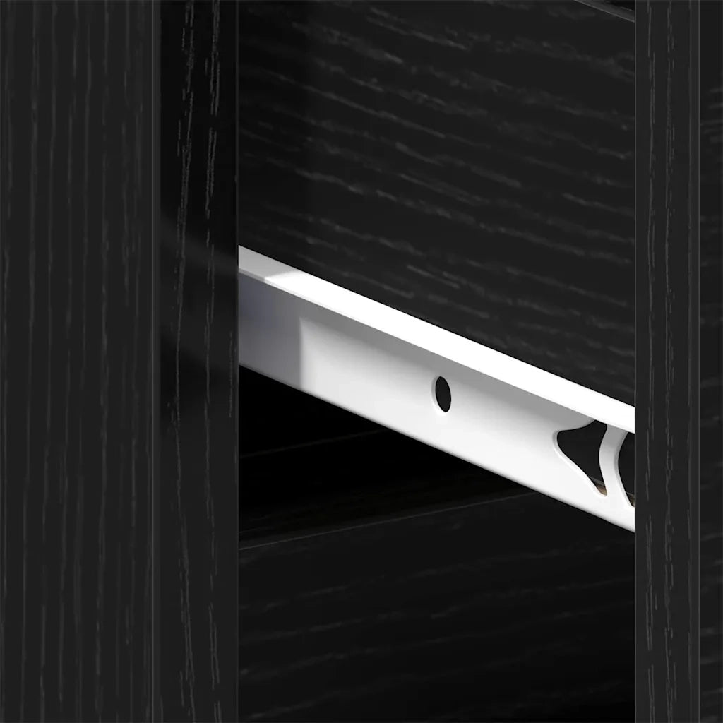 Comodino | Armadio da Notte | Mobiletto da notte Rovere Nero 40 x 35 x 69 cm Legno multistrato