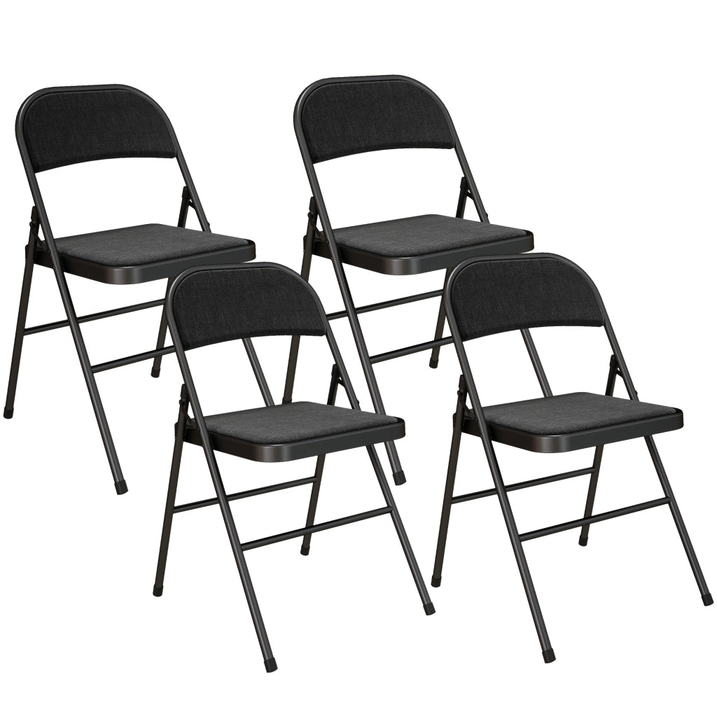 Set 4 Sedie Pieghevoli da Pranzo ¨C Xylo ¨C Struttura Metallo Nero 45x46x78cm