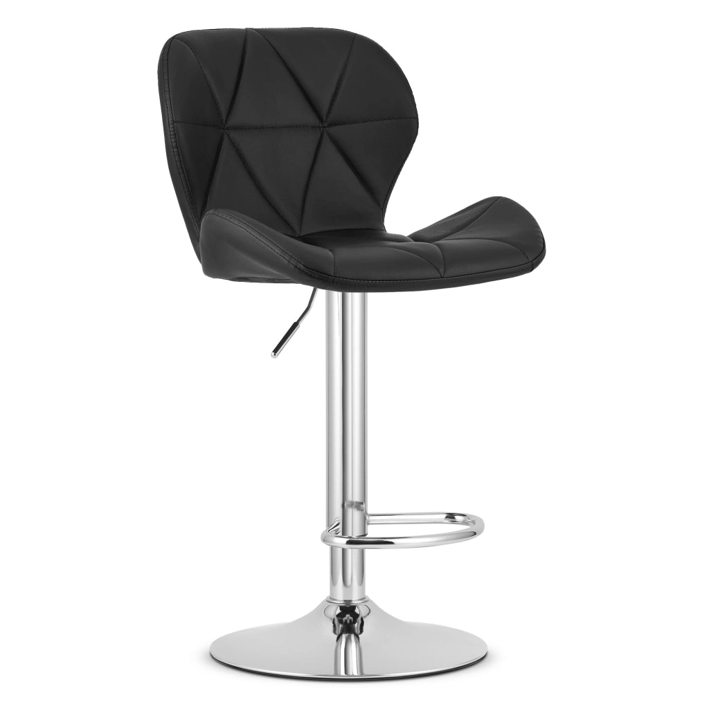 Sgabello VALORA WEST - Similpelle nera con base cromata x 2