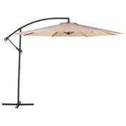 Ombrellone da giardino in tessuto beige sabbia acciaio 300 cm resistente agli agenti atmosferici