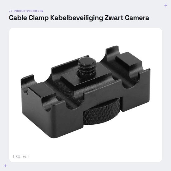 Fermo cavo - Fermo cavo per cavi di camera - Nero - Fermo cavo per cavi di camera - Proteggi e tutela i cavi delle telecamere - Adatto per telecamere