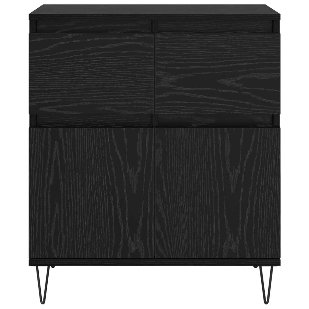 Credenza | Madia | Buffet da pranzo | Armadio da pranzo con cassetto Rovere Nero 60 x 35 x 70 cm