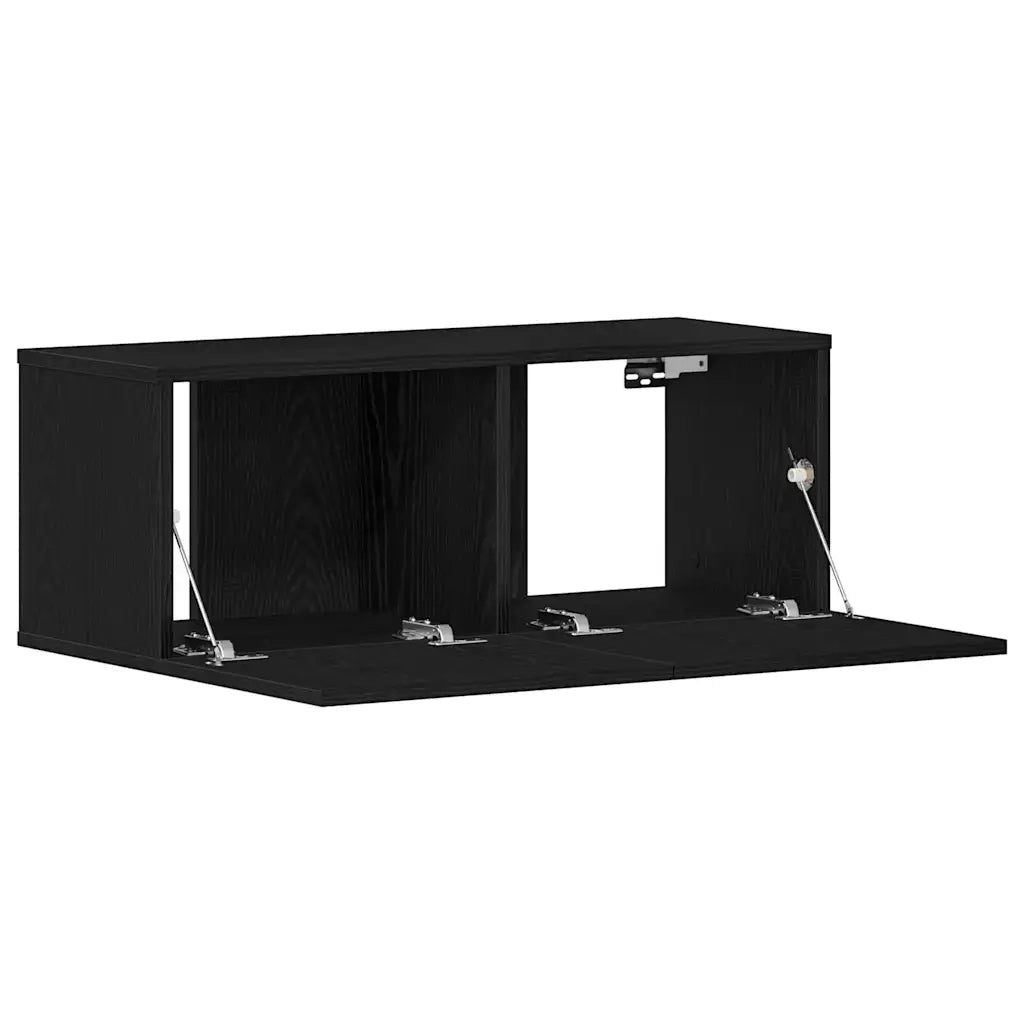 Mobili TV-Credenza per TV Rovere nero 80 x 30 x 30 cm Legno multistrato