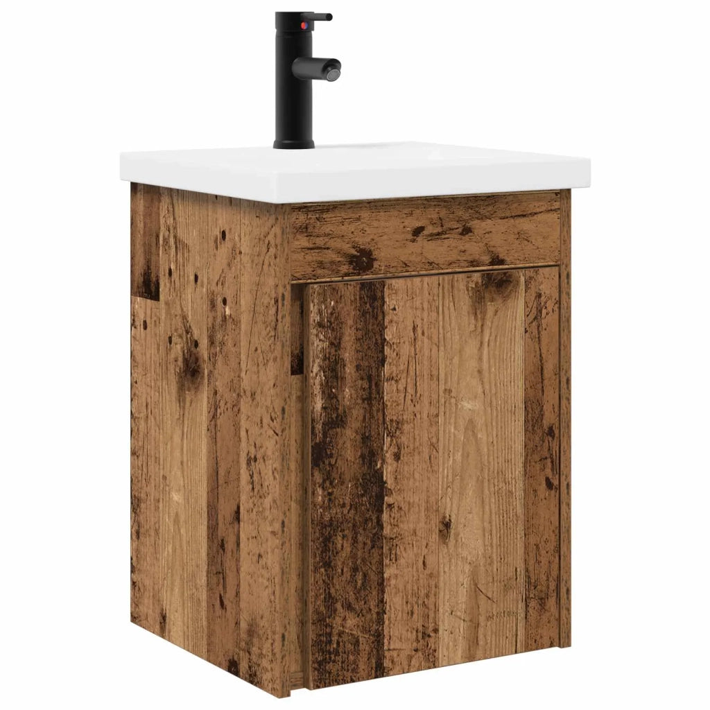 Mobile Bagno | Armadio da bagno con rubinetto Legno antico 42 x 40 x 74,5 cm