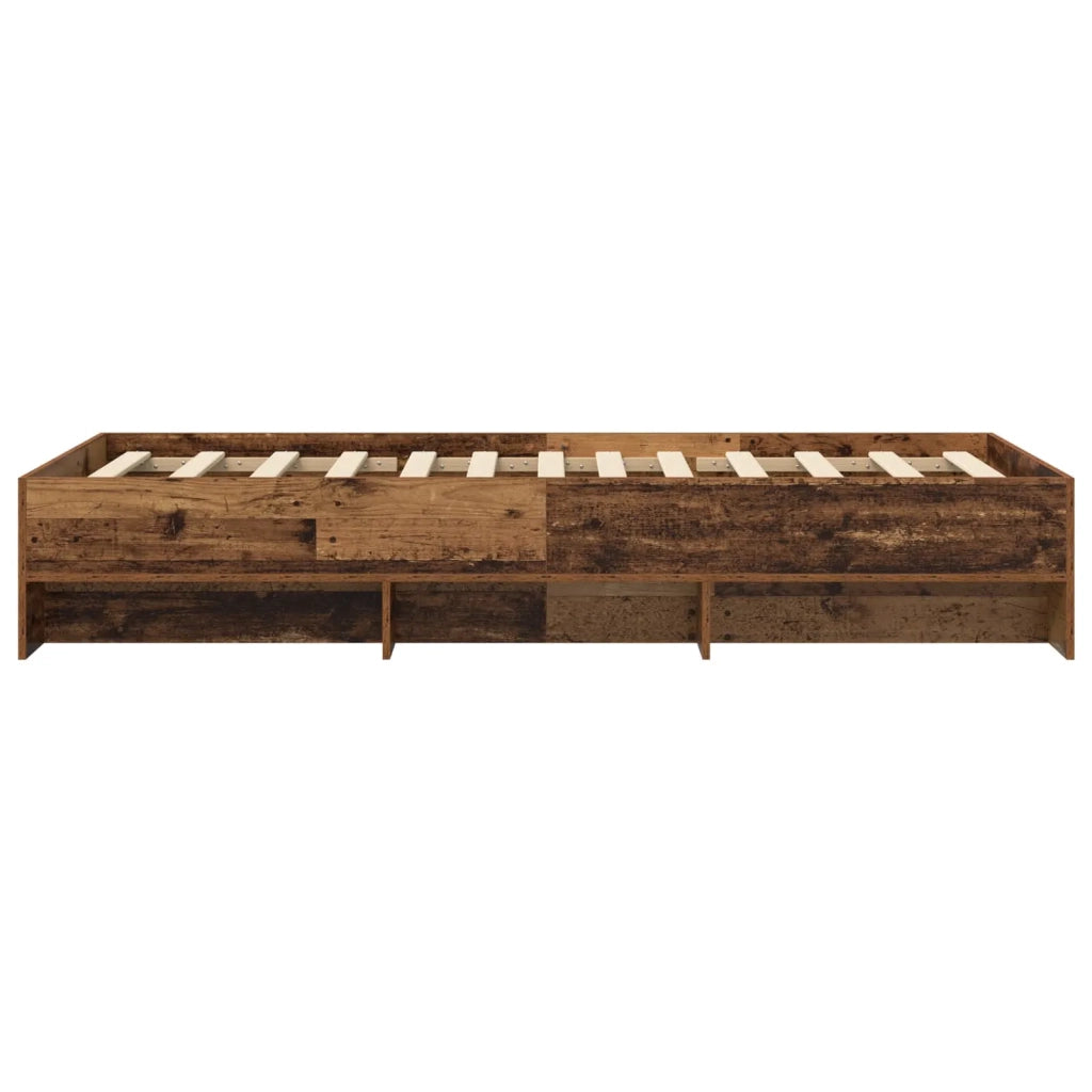 Struttura del letto con lo scaffale Legno antico 80 x 200 cm 3429672