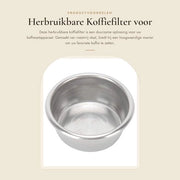 Sostituto filtro per caffè 53 mm - Riciclabile - Acciaio inossidabile - Filtro a forma di mano - Adatto per Breville 870 - La Spaziale macchine per caffè - Siftatore per caffè