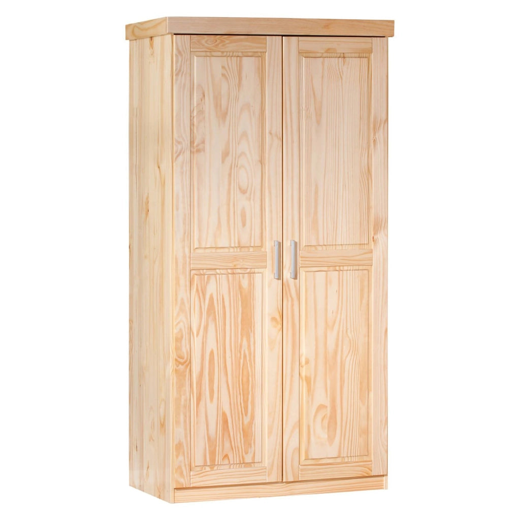 Terzorio, Armadio Multiuso 2 Ante Appendiabiti, 95x190h cm Marrone Rovere