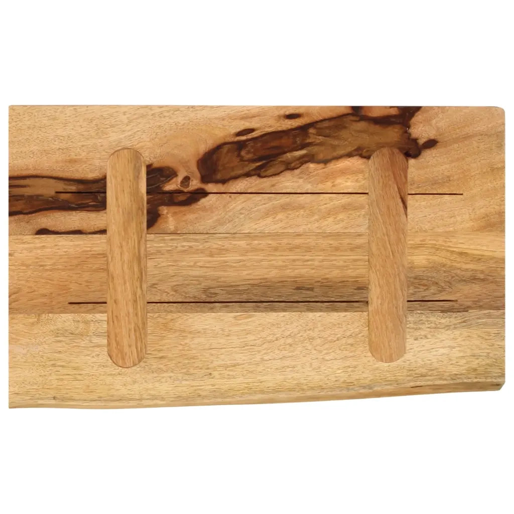 Piano Tavolo | Superficie Tavolo | Piano Scrivania 50x20x3,8 cm Bordi Vivi Legno di Mango Grezzo
