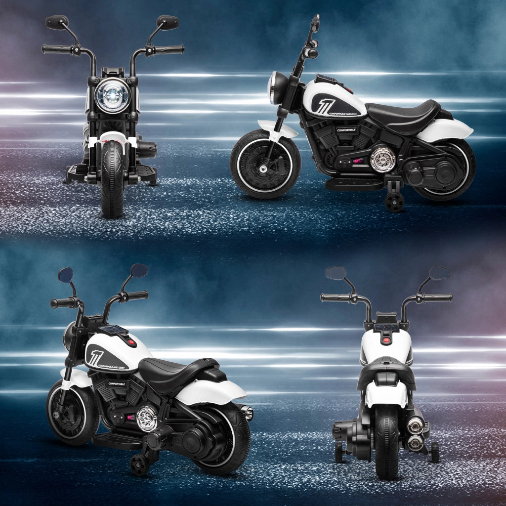Moto Elettrica per Bambini 6V ¨C Xylo ¨C Bianca con Faro LED 18-36 Mesi