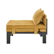 Letto pieghevole singolo trasformabile da poltrona con USB e Type-C; senza materasso; velluto; giallo