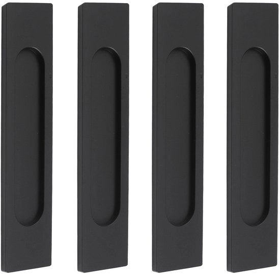 Maniglie di porta autoadesive - 4 pezzi - Materiale in alluminio nero opaco - Design moderno - Maniglia a piastra - Maniglione senza attrito - Comfortevole tocco - Maniglie di porta