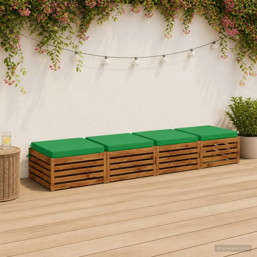 Cuscini per Sedia in 4 Pezzi SOEST 4 pz 100% Poliestere Verde 944742