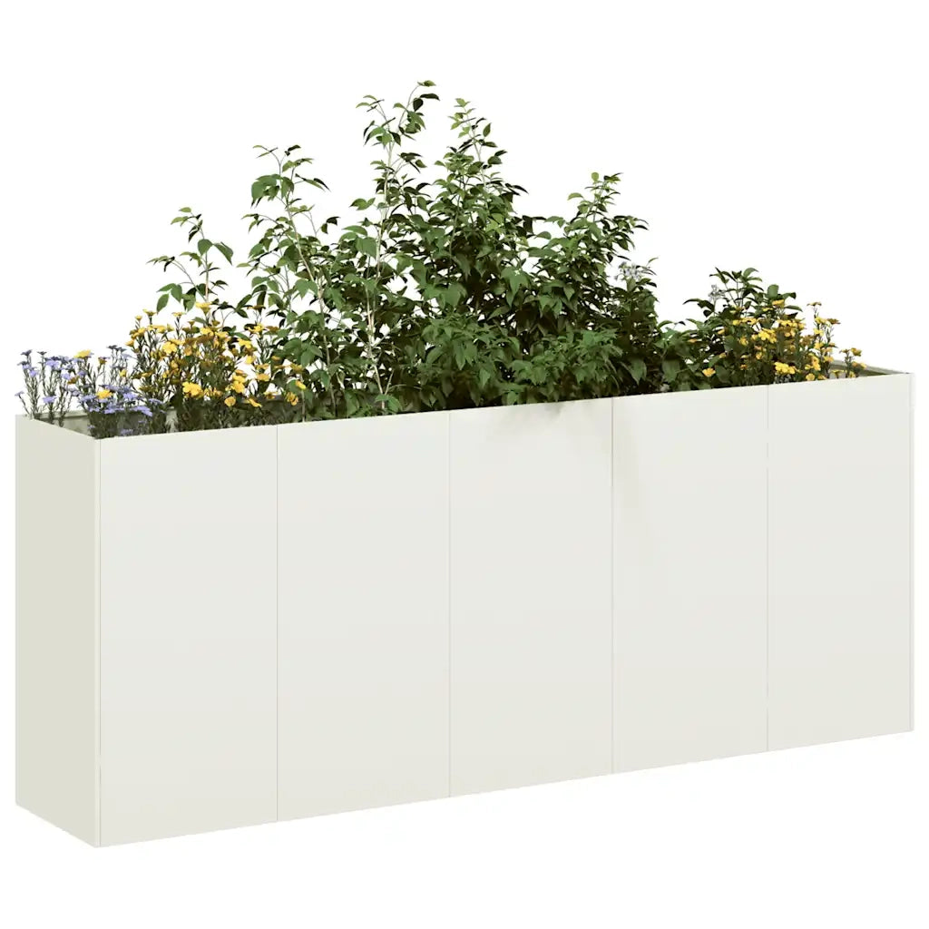 Fioriera Bianca 200x40x80 cm in Acciaio Laminato a Freddo 860725